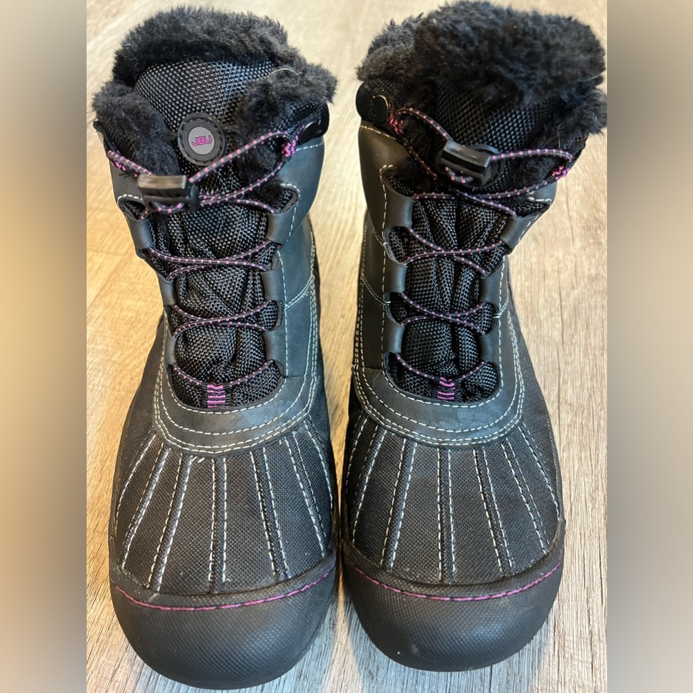 JBU Jambu Pullmans Vegan Leather Ankle Duck Boots Faux Fur Lined Black Women 9.5